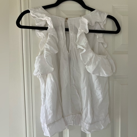EUC Abercrombie & Fitch Elegant Ruffle Sleeves White Women's Top (Small) Lined - Picture 3 of 9